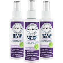 Load image into Gallery viewer, 3-Pack Bed Bug Killer Spray - Travel Size TSA Approved - Repels Bed Bugs, Dust Mites, Lice &amp; Fleas with Natural Essential Oils - Travel Essentials for Women - 3 Fl Oz
