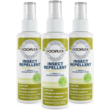 Load image into Gallery viewer, 3-Pack Mosquito Repellent Spray - DEET-Free Bug Spray Travel Size TSA Approved - Mosquito, Tick &amp; Insect Killer Deterrent with Natural Essential Oils - Lemongrass Scent - Safe for Family - 3 Fl Oz
