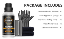 Load image into Gallery viewer, Graphene Plastic Restorer Trim Kit - Crystal Coating Plastic Restorer for Cars - Rubber Vinyl Headlight Restoration Restore a Finish Back to Black Shine Exterior Auto Detailing Supplies
