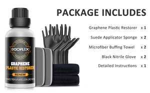 Graphene Plastic Restorer Trim Kit - Crystal Coating Plastic Restorer for Cars - Rubber Vinyl Headlight Restoration Restore a Finish Back to Black Shine Exterior Auto Detailing Supplies