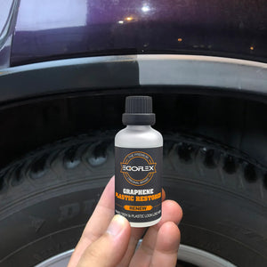 Graphene Plastic Restorer Trim Kit - Crystal Coating Plastic Restorer for Cars - Rubber Vinyl Headlight Restoration Restore a Finish Back to Black Shine Exterior Auto Detailing Supplies